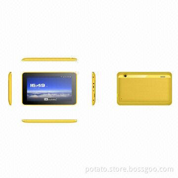 Yellow Color Google's Android Tablet PCs, 800 x 480P Resolution, 4GB NAND Flash Memory